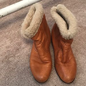 Vintage Madewell Sherpa Lined Ankle Boots